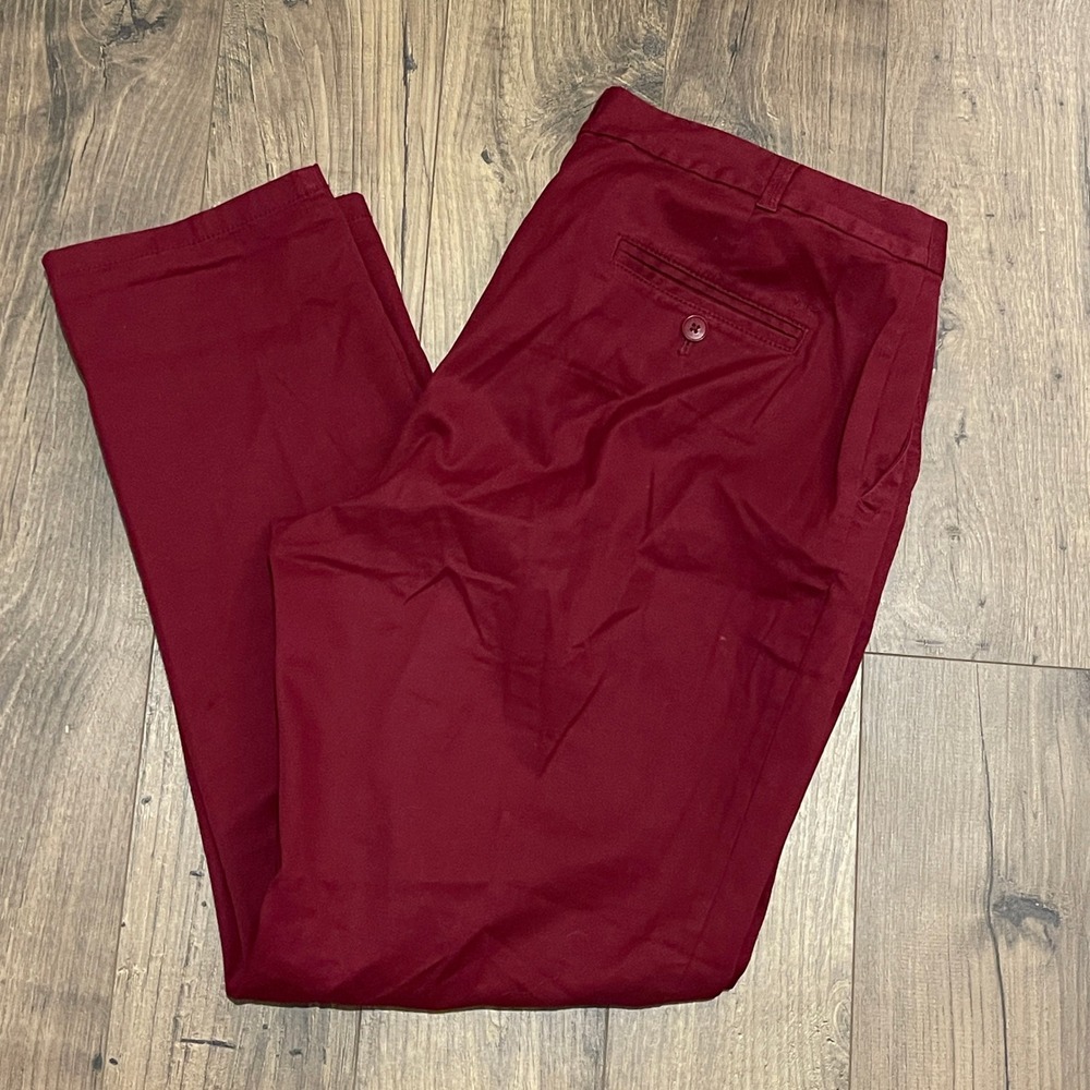 Talbots The Weekender Burgundy Red Chino Pants Womens Size 10 Straight Leg